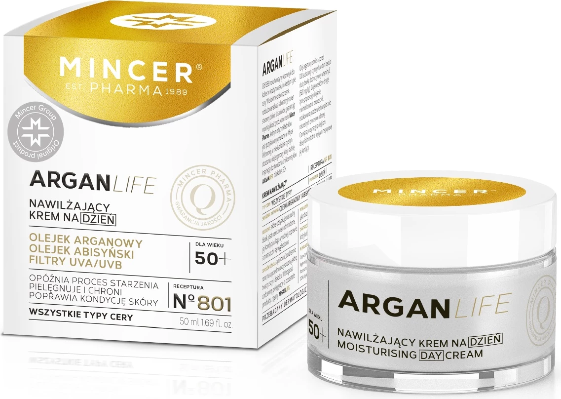 Krem dite hidratues për femra Mincer Pharma ArganLife No.801, 50ml
