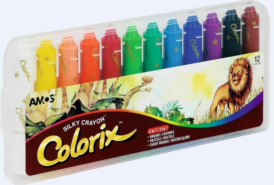 Krayona artistikë 3-në-1 Amos Colorix 12 ngjyra