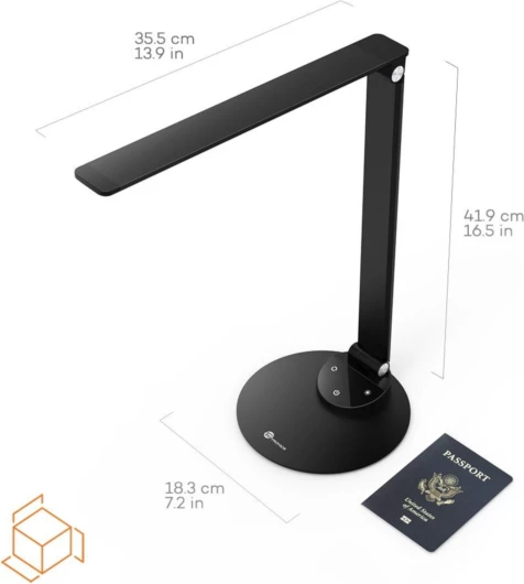 Llambë tavoline LED TaoTronics TT-DL19 9W me 5 nivele ndriçimi, 5 moda ngjyre, USB 5V/1A, e zezë