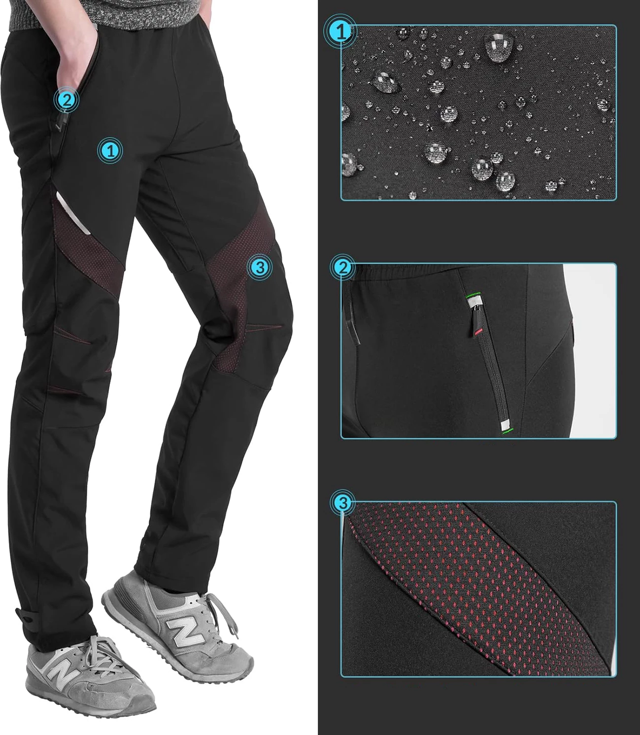 Pantallona sportive Rockbros Patrol, për çiklizëm dhe aktivitete të jashtme, XL, të zeza