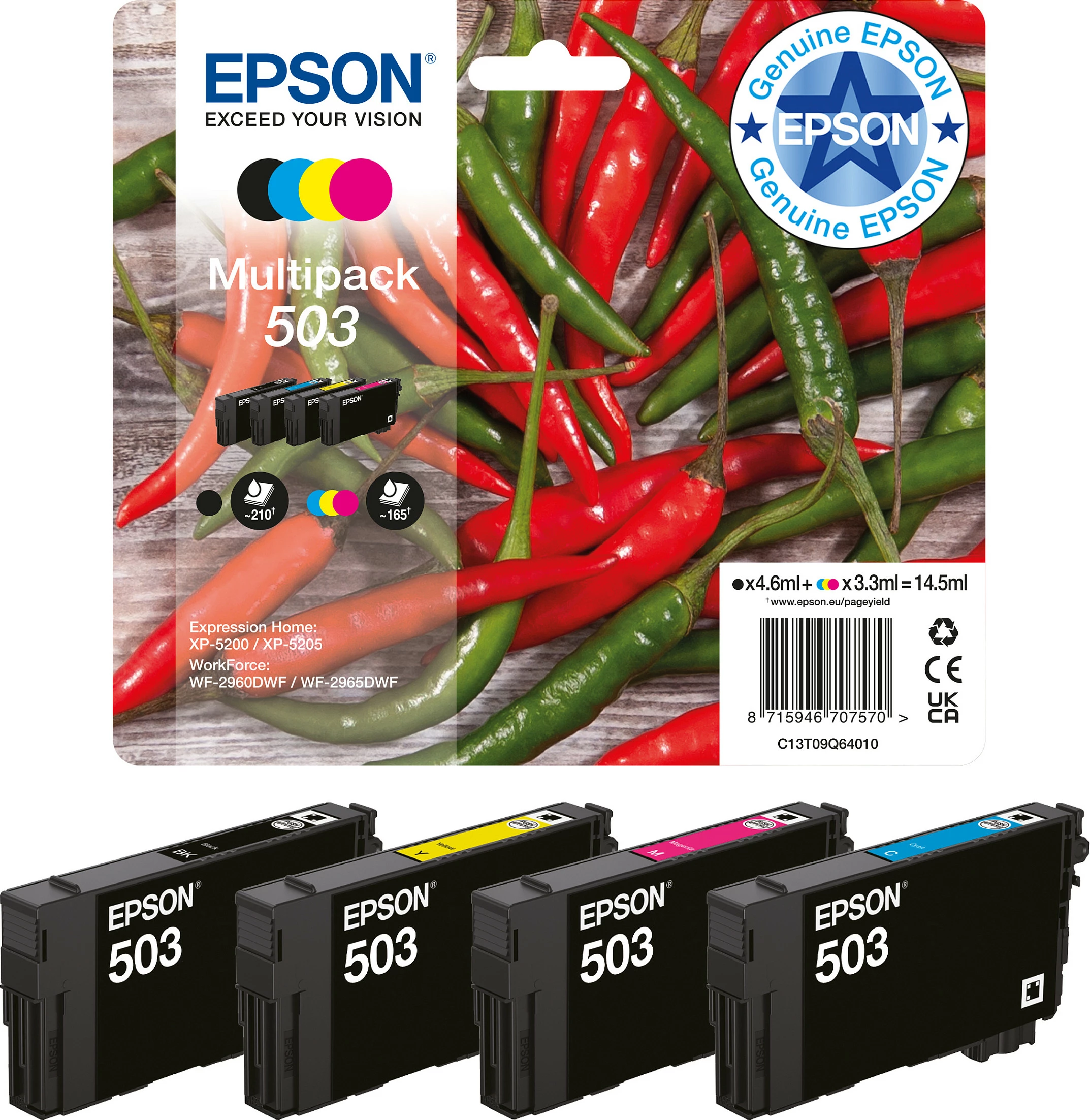 Kartrix boje Epson 503XL Cyan, 6.4 ml, High Yield (XL)