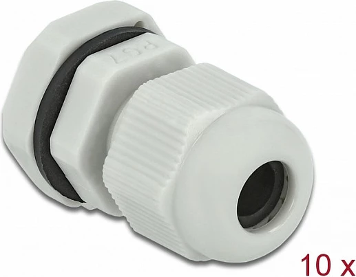 Glandë kabllo DeLOCK PG7, IP68, për kabllo 6.5 mm, 10 copë, gri
