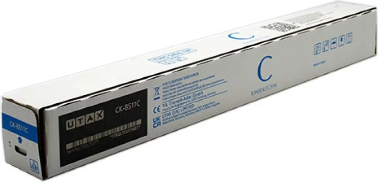 Toner Utax CK-8511 CK8511, rendiment 9,750–23,700 faqe, origjinal, 1T02L7CUT1/1T02L7CUT0, cyan