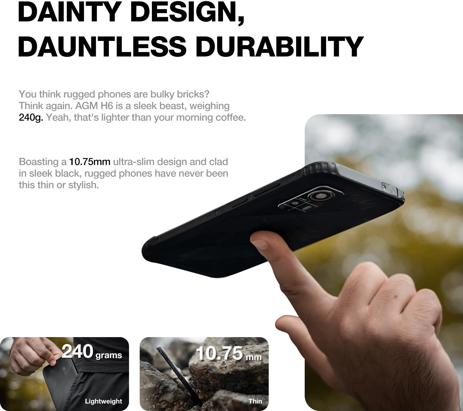 Celular AGM H6 4G 8+8GB/256GB Dual SIM Android 13 50MP, i zi