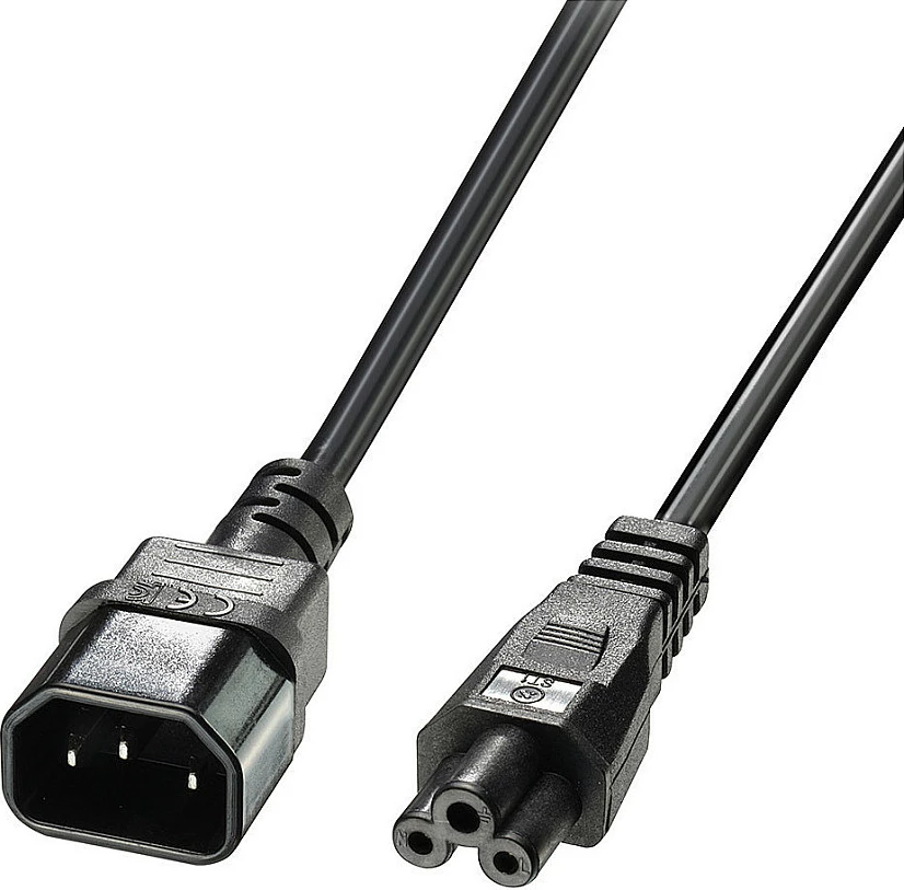 Kabllo rryme LINDY IEC-Netzkabel C14 në C5, 2m, e zezë