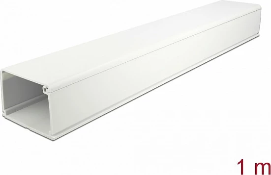Kanal kabllosh DeLOCK 83 x 54 mm, 1 m, me ngjitës, i bardhë