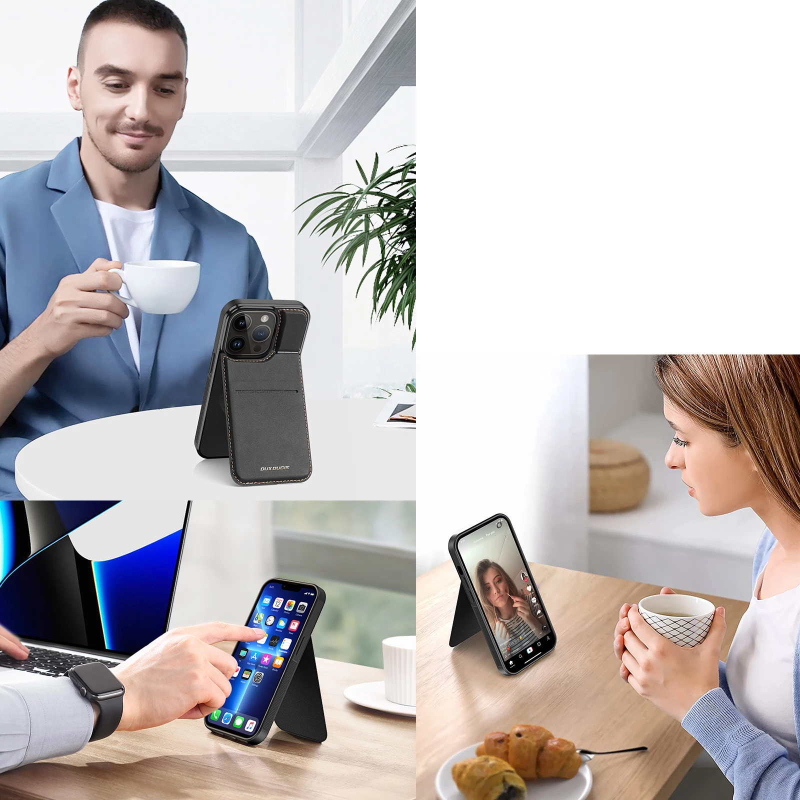 Mbështjellës Dux Ducis Rafi Mag për iPhone 13 Pro, me MagSafe, RFID Blocker, i zi