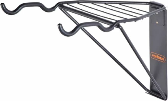 Mbajtës biciklete muror palosës me raft VONHAUS 3500256, për 2 bicikleta deri 45 kg, e zezë