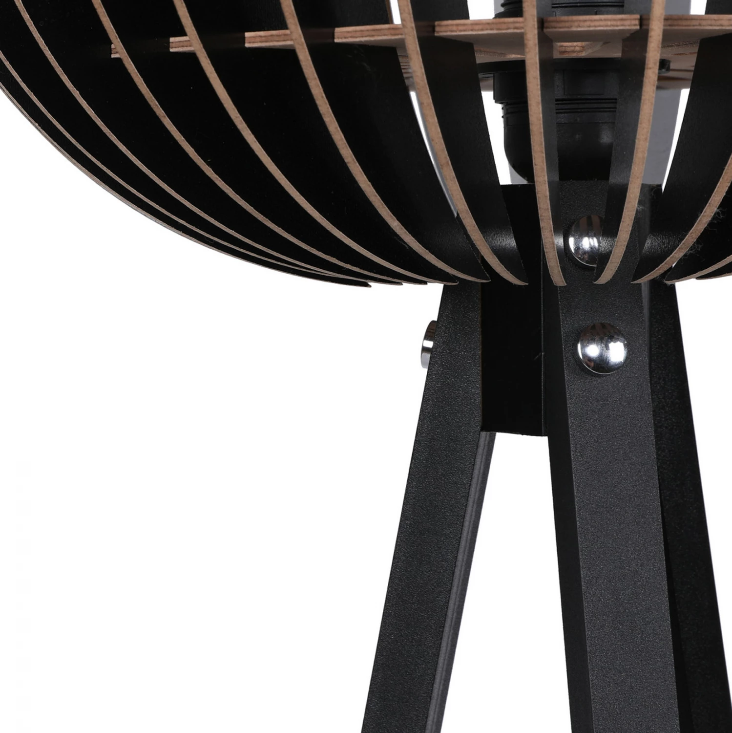 Dritë dyshemeje prej druri me kapelë të zezë FH7375.02 Φ36x145Υ cm