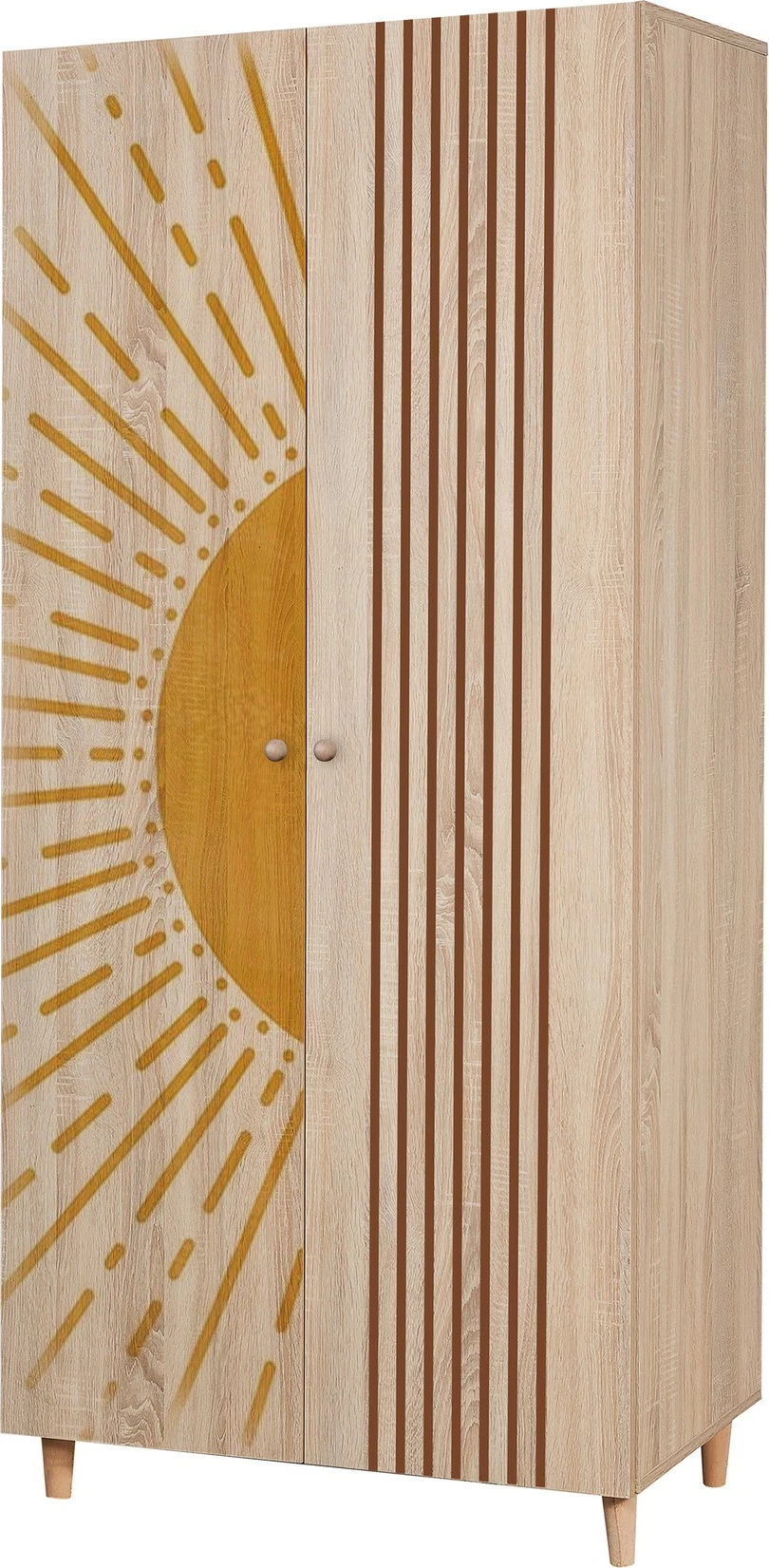 Dollap Sonomo, doreza druri, këmbë druri, Skye Decor Lidya 2 -971, 90x192x52cm