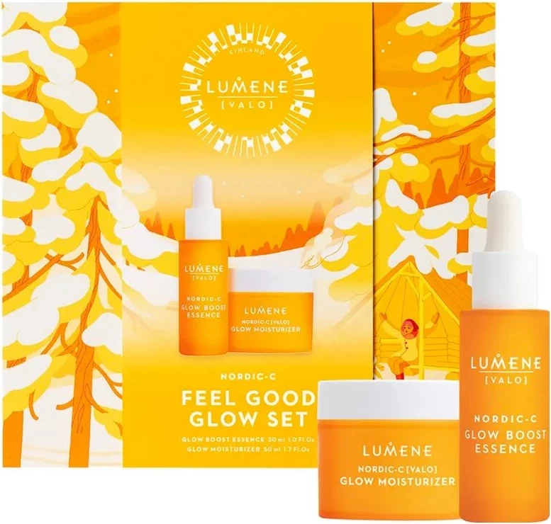 Set për kujdes të fytyrës Lumene Nordic-C Valo Feel Good Glow për femra, 30ml + 50ml
