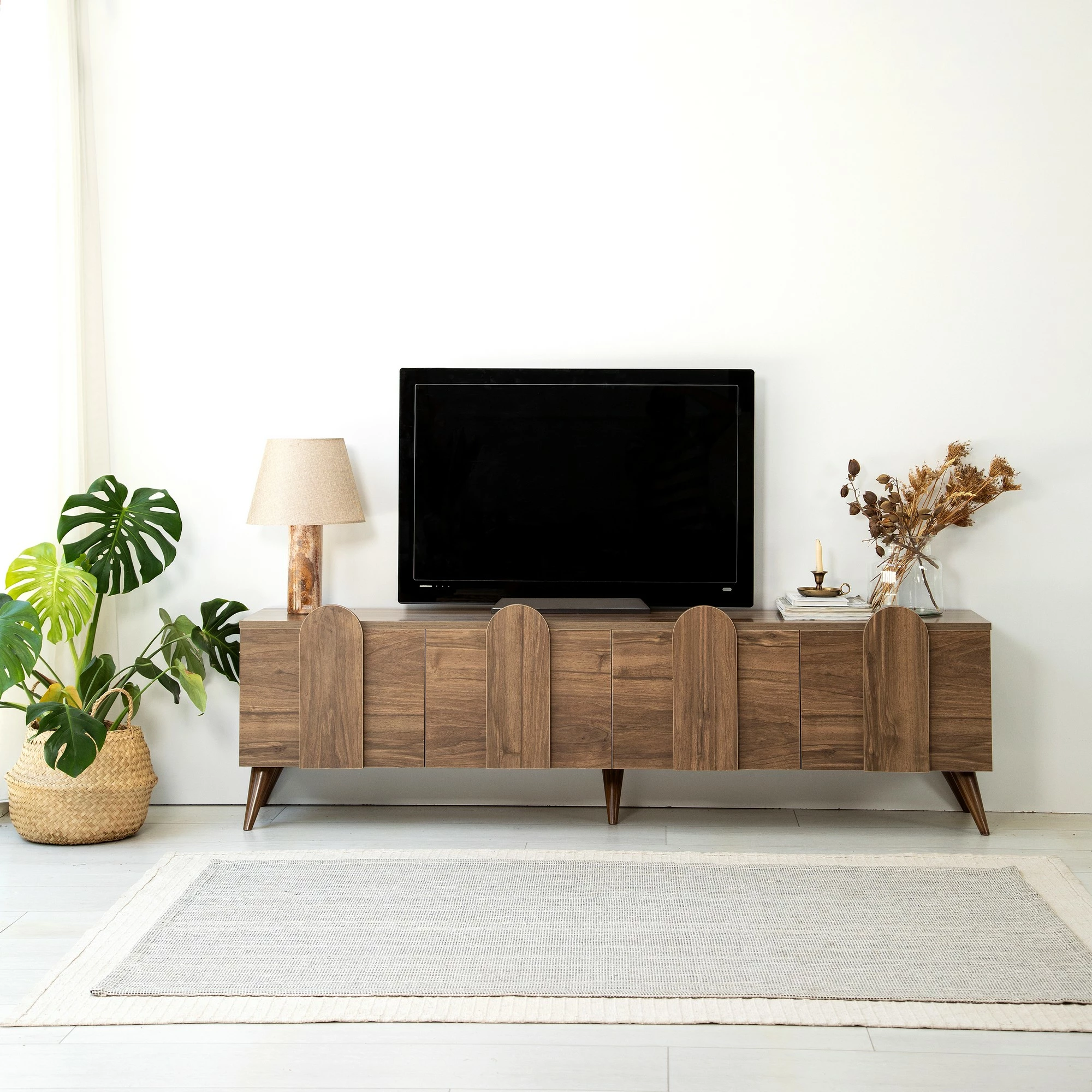 Komodë TV Hanah Home, New Line, ngjyrë arre, v2