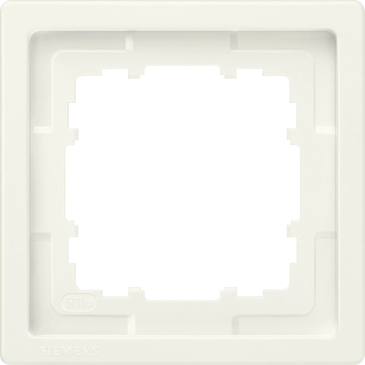 Kornizë ndërprerësi/prize Siemens DELTA style 5TG1321, 1-modul, 82x82mm, e bardhë