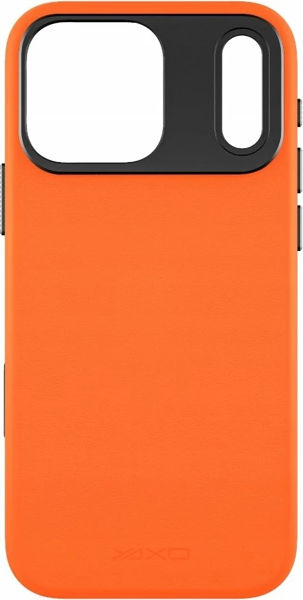 Mbështjellës Yaxo Leather Gear Slim Case MagSafe për iPhone 17 Pro, lëkurë, portokalli Magma