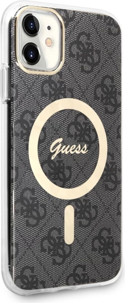 Mbështjellës Guess GUHMN61H4STK për iPhone 11 6.1", 4G MagSafe, i zi