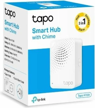 Smart hub TP-LINK Tapo H100, Wi‑Fi 2.4GHz, deri 64 pajisje, 868/922MHz, i bardhë, me Smart Button