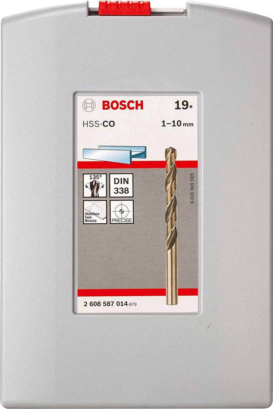 Set spiralësh Bosch 2608587014, 19 copë, HSS Cobalt