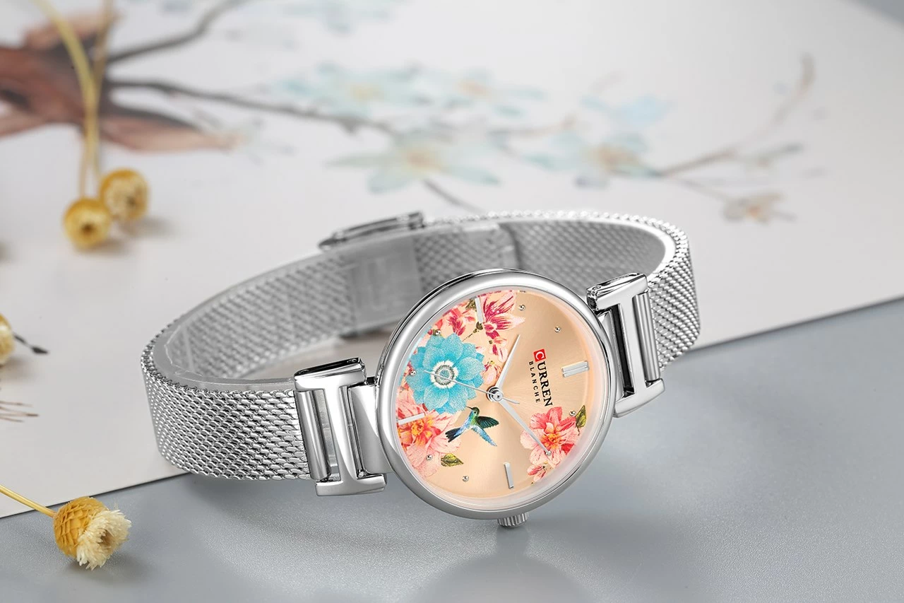 Orë dore për femra Curren 9053, argjendtë/ rose gold