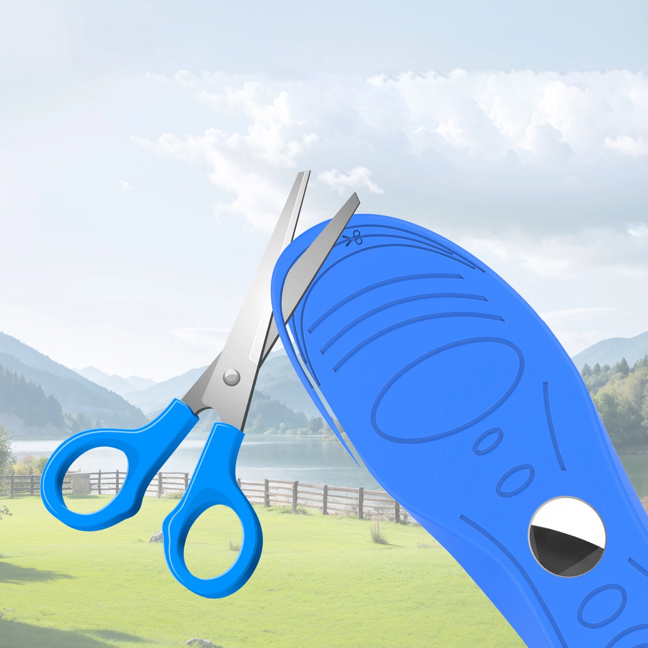 Shtroja këpucësh me mbështjellës për AirTag, Hurtel, EA-59-01, i prerë 155–170 mm, blu