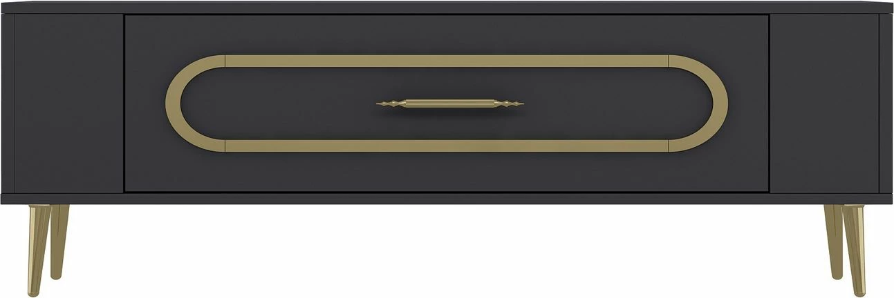 Komodë TV Skye Decor, Retrop3, anthracite, gold