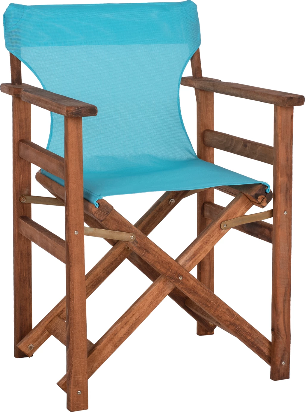 Karrige regjisori LIMNOS FH10368.08, ngjyrë arre dhe tekstilene qiellor, 57x54x88.5 cm