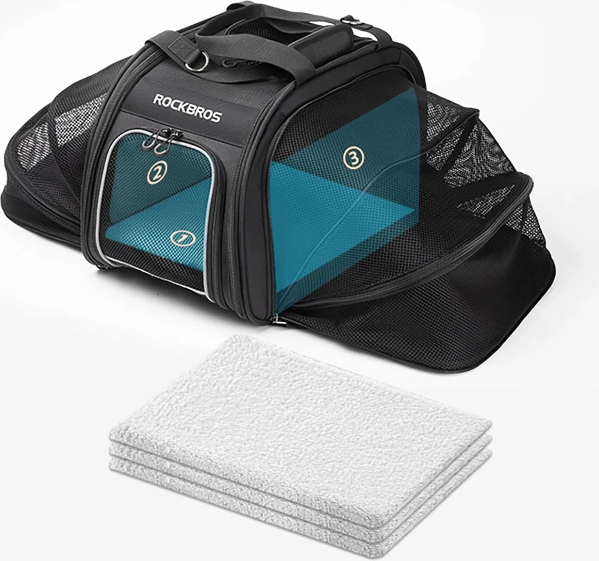 Çantë transporti për kafshë Rockbros 30140028001, 25L, e zezë