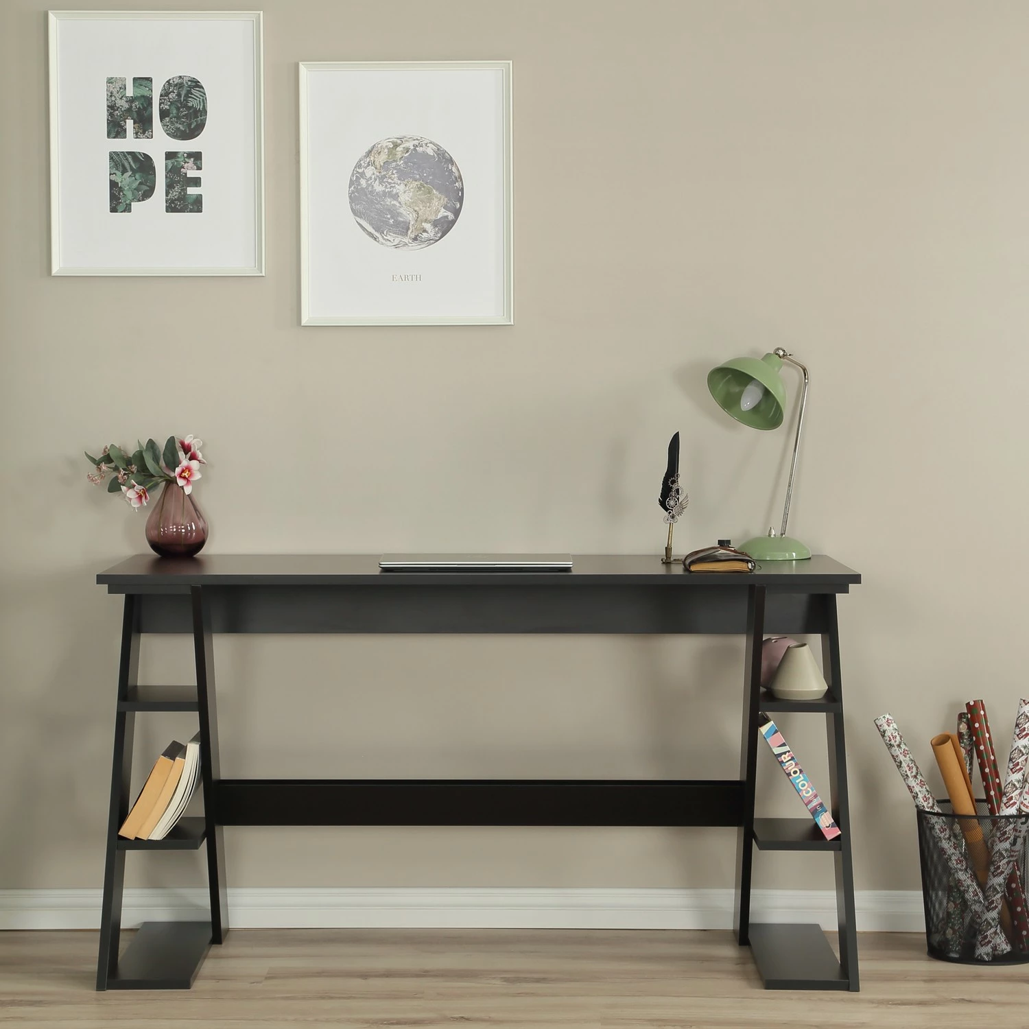 Tavolinë pune Hanah Home, Lungo, e zezë