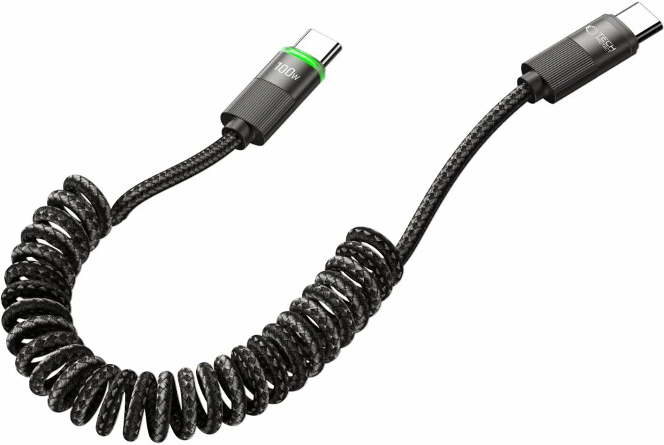Kabllo USB-C Tech-Protect UB20T Ultraboost, 180cm, 100W, e zezë