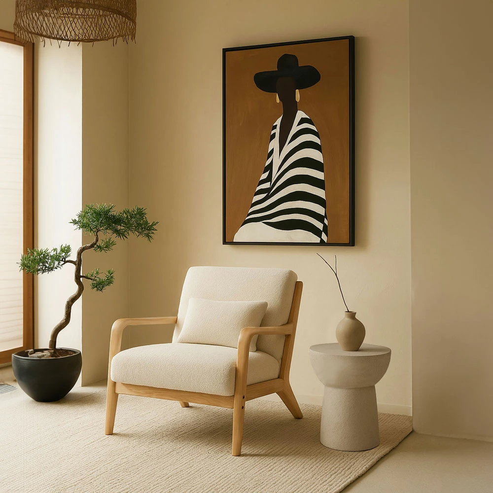 Fotel organik, bezhë, 66x82x73 cm