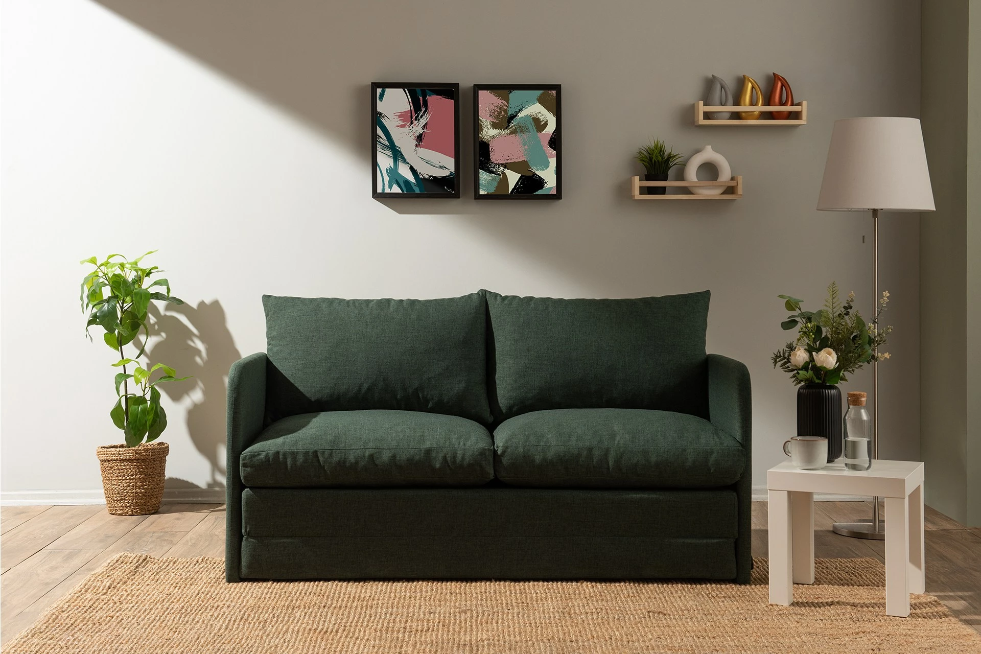 Divan-krevat dy ulës, ngjyrë e gjelbër, Saga XL, Atelier del Sofa