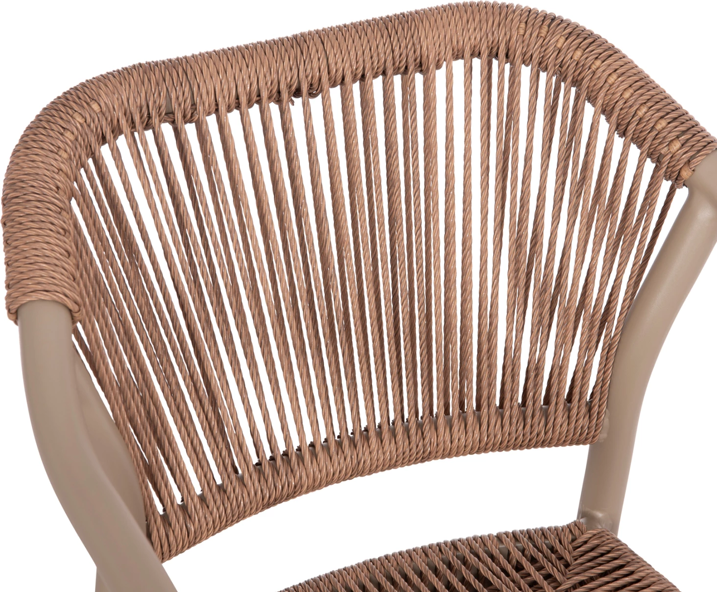 Karrige për ngrënie alumini LUCCI FH6266.02, kornizë mocha & P.E. rattan natyral, 58x56x79 cm