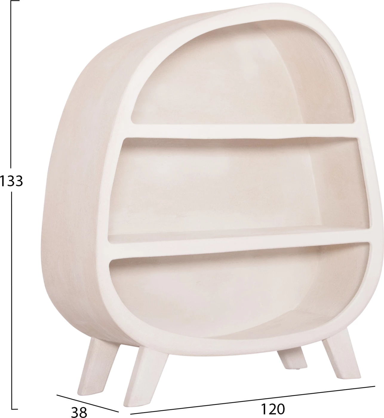 Raft Santorini FH18060.01 MDF, ngjyrë e bardhë, 120x38x133H cm