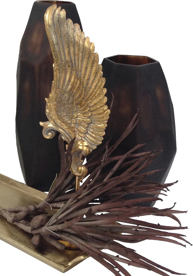 Dekor pendë, ngjyrë ari antik, 15x11x46cm