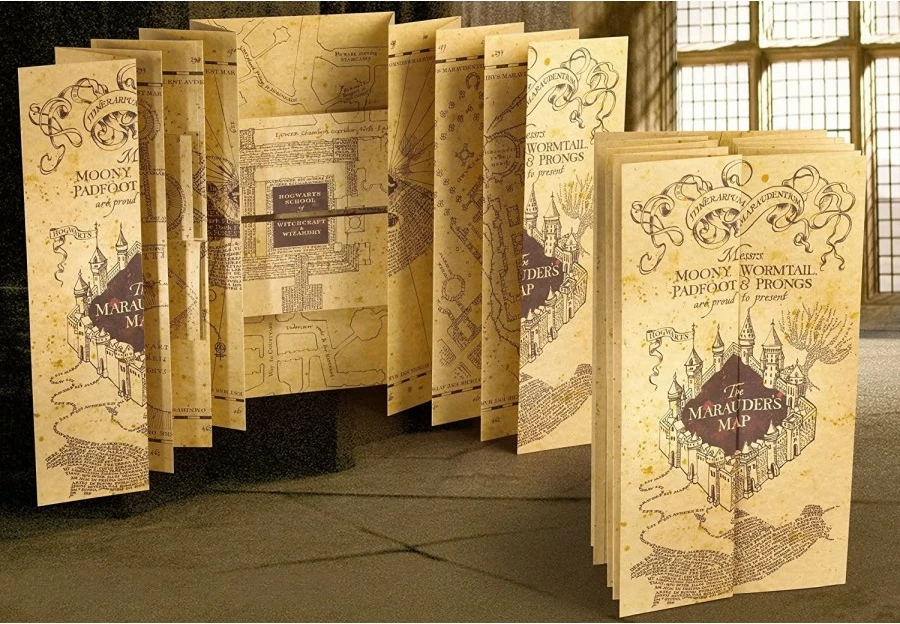Replikë harte e palosshme NOBLE COLLECTION Harry Potter Marauder's Map 39.5 x 183 cm