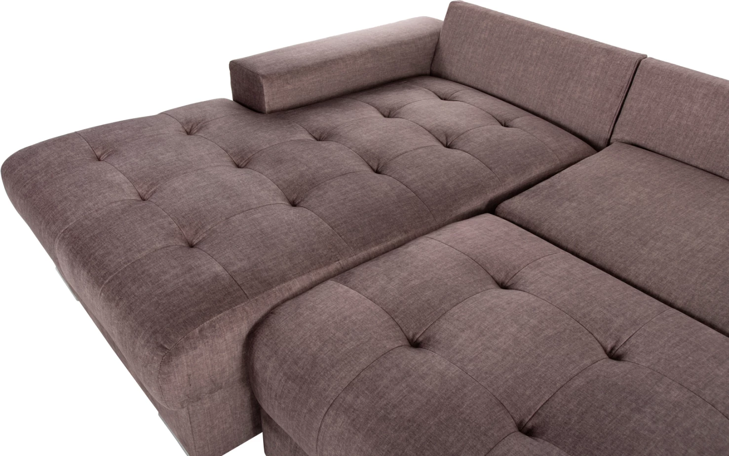 Divan-krevat qoshe (majtas) me hapësirë ruajtëse CLANCY FH3281.03L stof kafe 308x181x92H cm