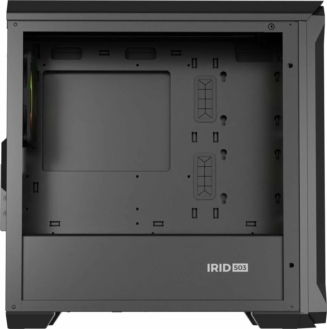 Kasë GENESIS Irid 503 ARGB V2 NPC-1559 Micro Tower, Micro-ATX/Mini-ITX, x4 ventilatorë ARGB 120mm, e zezë
