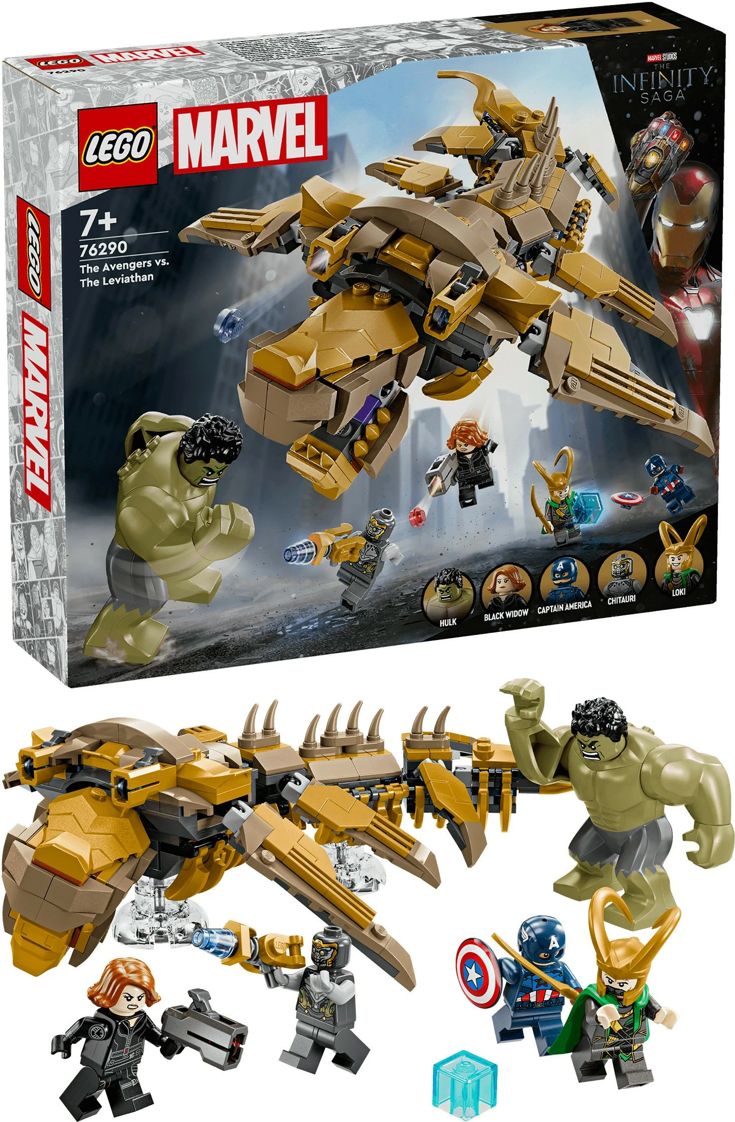 Set ndërtimi LEGO Marvel 76290 Avengers vs. Leviathan, 347 pjesë, multikolor