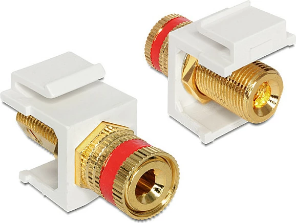 Modul Keystone DeLOCK 86304, zgjatës kabllo altoparlanti, Gold/Kuqe/Bardhë
