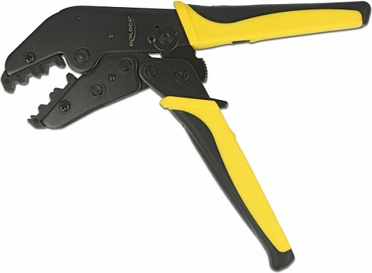 Pincë krimpimi DeLOCK Universal Coax, ratchet të ndërrueshme, 1.73 mm / 5.41 mm, e zezë/verdhe