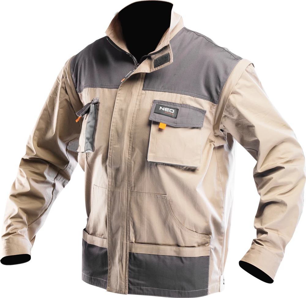 Xhaketë pune 2-në-1 Neo 81-310-XXL, reflektuese, me mëngë të shkëputshme, XXL/58 (2XL), bezhë