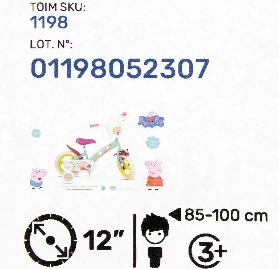 Bicikletë fëmijësh TOIMSA TOI1198 Peppa Pig, e gjelbër