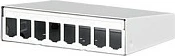Kuti modulare METZ CONNECT 130861-0802-E, 8 porta, montim në mur/DIN, e bardhë