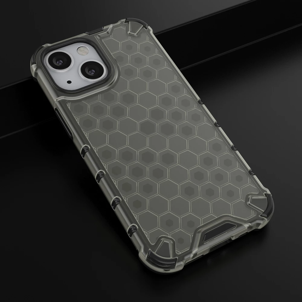 Mbështjellës Hurtel Honeycomb Case për iPhone 13 mini, i zi