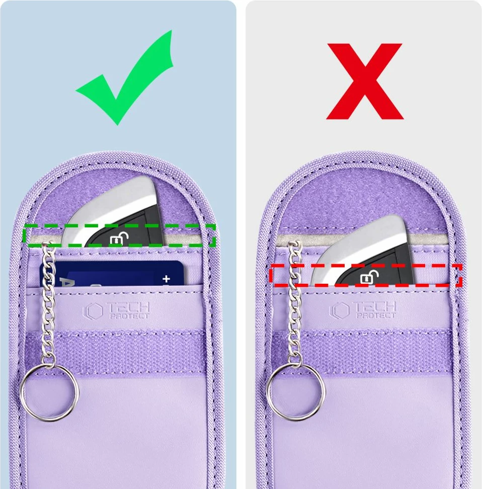 Mbështjellës çelësi makine Tech-Protect KLR100, bllokim RFID, vjollcë