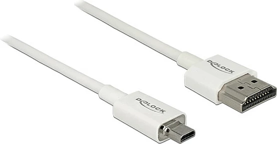 Kabllo HDMI DeLOCK 85150, HDMI-A në Micro HDMI, 1.5 m, 18 Gbps, 4K, e bardhë