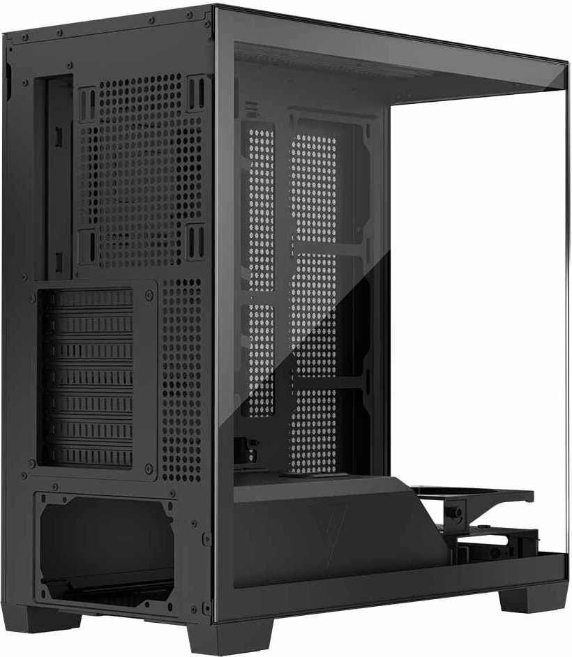 Kasë Modecom Volcano Stellar NF (AT-STELLAR-NF-0000-10) Midi Tower ATX/mATX, USB-C, tempered glass, pa ventilatorë, e zezë