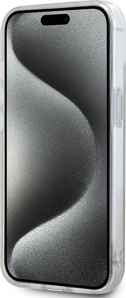 Mbështjellës DKNY IML Checkered Mono Pattern & Printed Stripes MagSafe për iPhone 15 Plus / 14 Plus, Bezhe