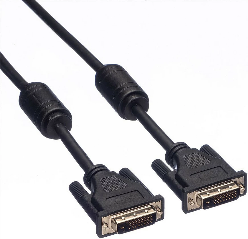 Kabllo monitori ROLINE DVI-D (24+1) Dual Link 7.5 m, e zezë