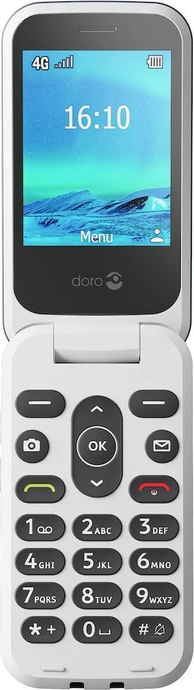Celular Doro 2820, Clamshell, Single SIM, 2.8", Bluetooth, 1000 mAh, Blu, Bardhë