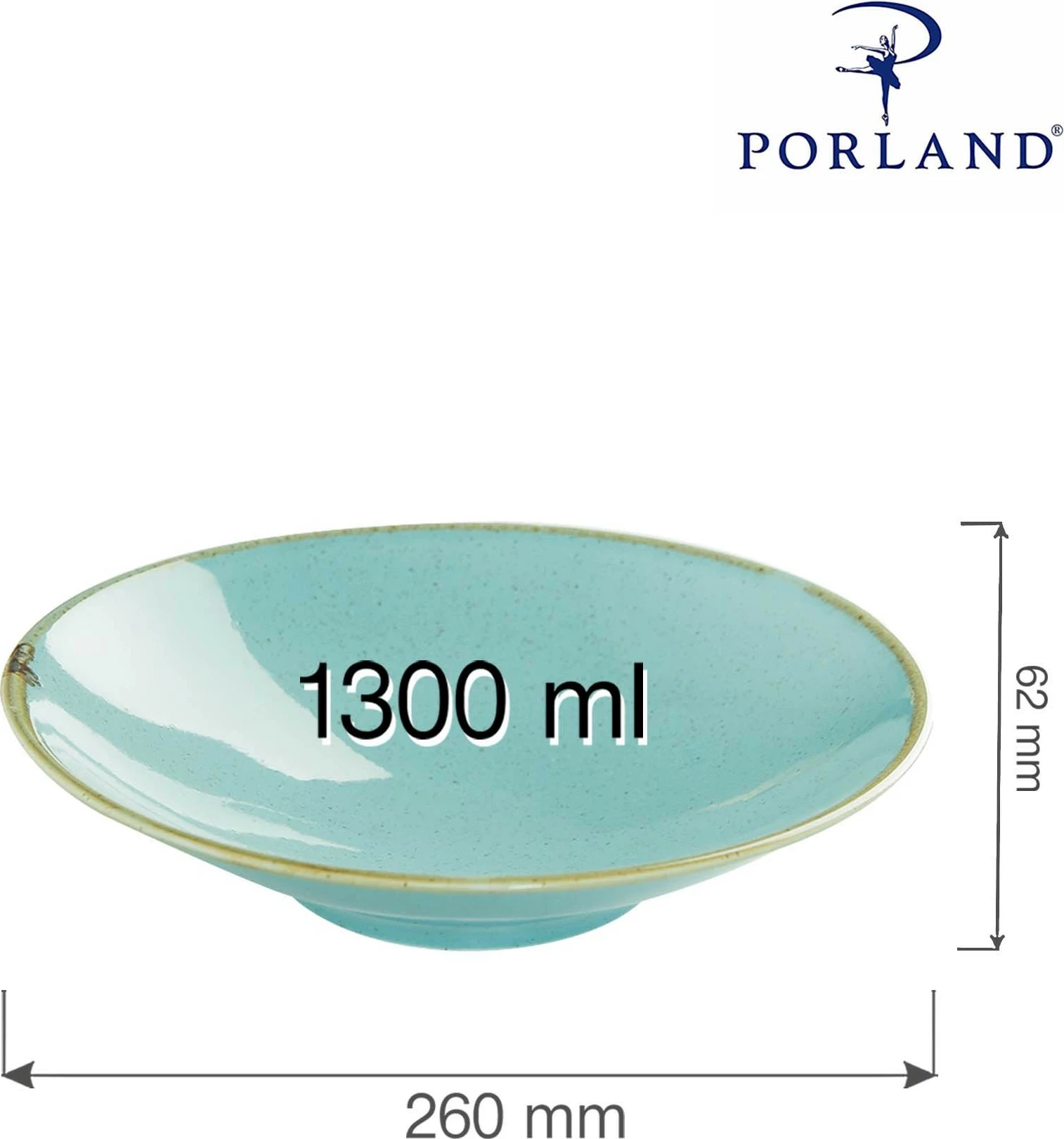 Pjatë me këmbë Porland Seasons Laguna 26 cm (H 6.2 cm) porcelan, blu qielli, set 6 copë
